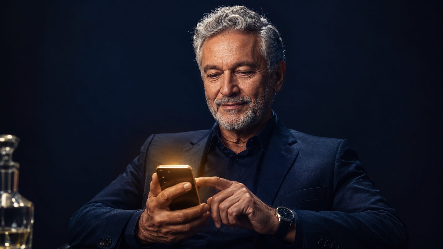 Homem usando o celular com segurança e tranquilidade